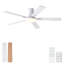 Ventilateur de plafond blanc 52 pouces avec lumière et télécommande Mordern-1207026136