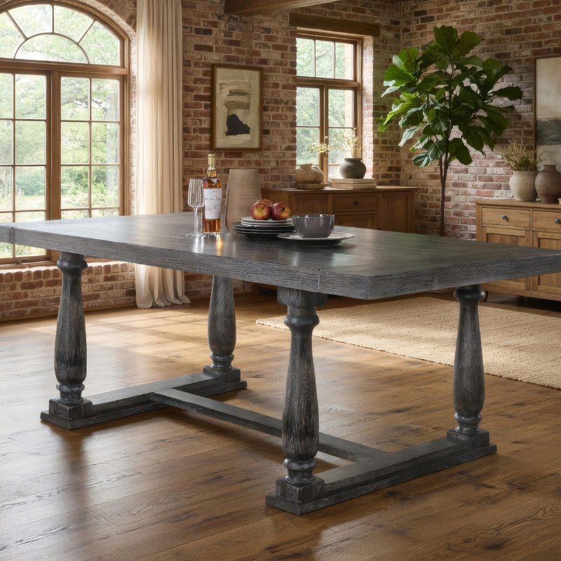 Table de salle à manger Romainville, Chêne gris vieilli