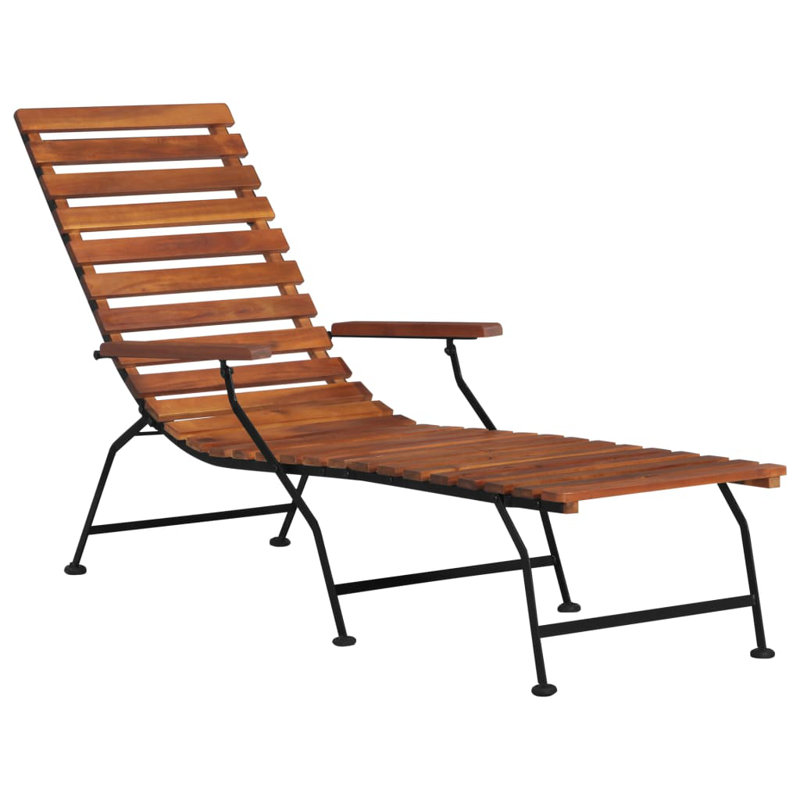 Anyria Outdoor Wood Chaise Lounge