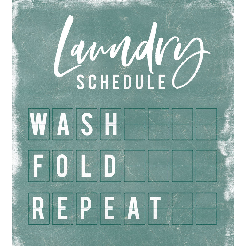 Schedule Wash Dy Fold - Textual Art Print, 46 cm H x 30 cm W, Black Floater Framed