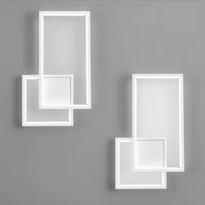 Deux appliques murales modernes à DEL à intensité variable de 6 000 K avec applique murale simple en aluminium 18 W pour le salon, la chambre, les escaliers et le couloir