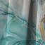 Turquoise bleu et blanc Serenity Swirl - rideau abstrait occultant à spirales abstraites - 1 panneau-107808975