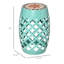 Table d'appoint d'extérieur 12 po bleue, support pour plante de patio en mosaïque, repose-pieds de jardin - Table ronde polyvalente et accrocheuse, accent bleu, tabouret de pied, magnifique support
