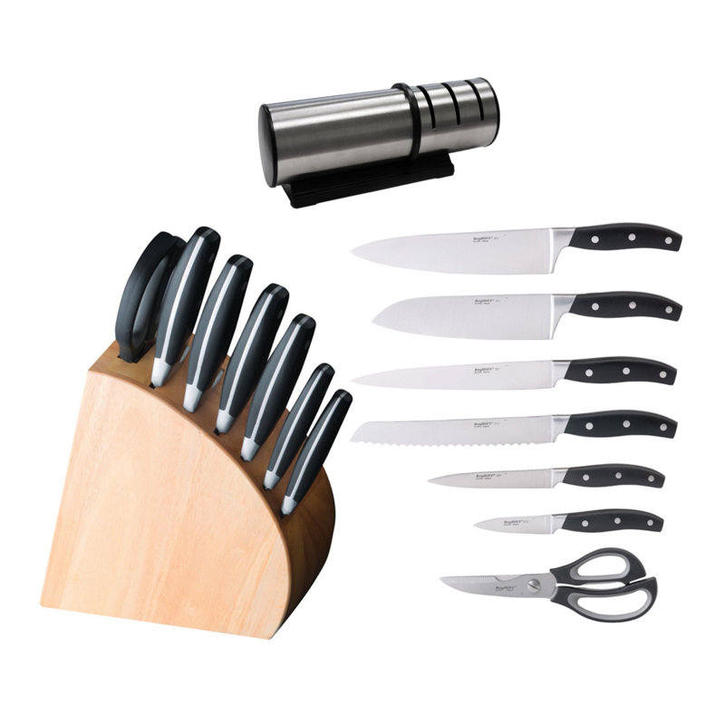 BergHOFF Essentials 9Pc Forged Cutlery Set with Knife Block and Sharpener