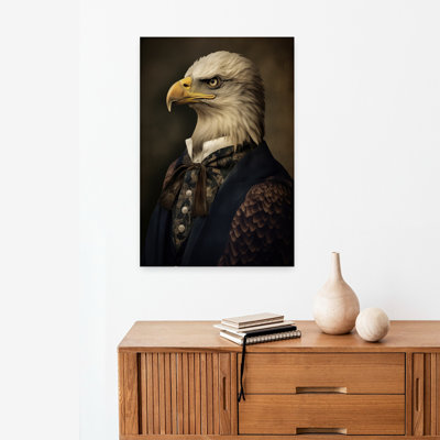 Regal Eagle Portrait Classic Elegant Vintage Bird Eagle Portrait Wall Art