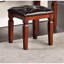 Meuble-lavabo couleur cerise avec tabouret - Mobilier de chambre à coucher 3 tiroirs de rangement et miroir-1159750769