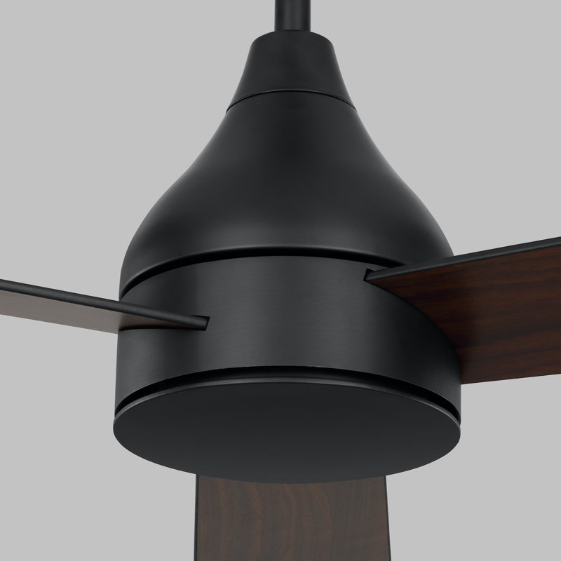 Smart LED Ceiling Fan, 52 inches, Midnight Black with Black Blades