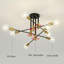 8-Light Black and Gold Dimmable Sputnik Chandelier