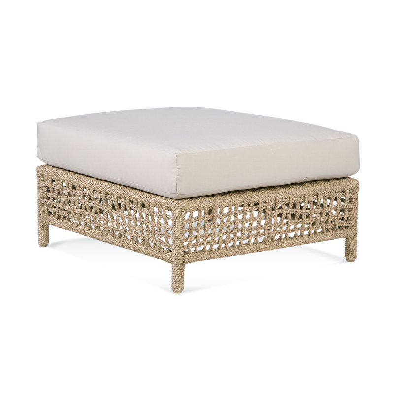 Bayside Outdoor Ottoman, Black, Inside/Out Natural; 6372-91