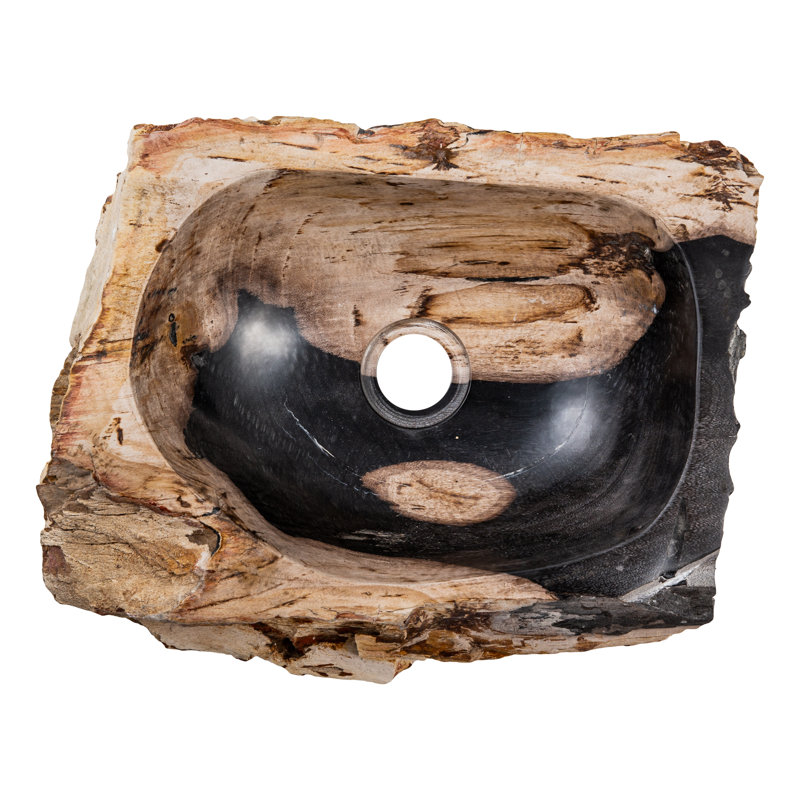 Belfry Bathroom Brianna 420mm L x 400mm W Brown Petrified Wood Specialty Sink