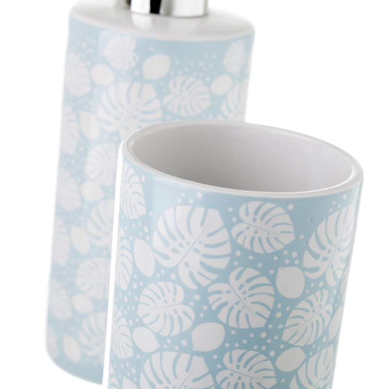 Tekamah Ceramic / Porcelain Bathroom Accessory Set, Blue