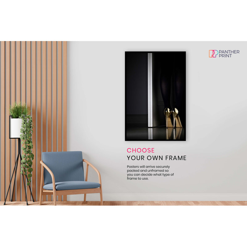 Woman In Gold Stilettos - No Frame Print, 91cm H x 61cm W x 0.5cm D