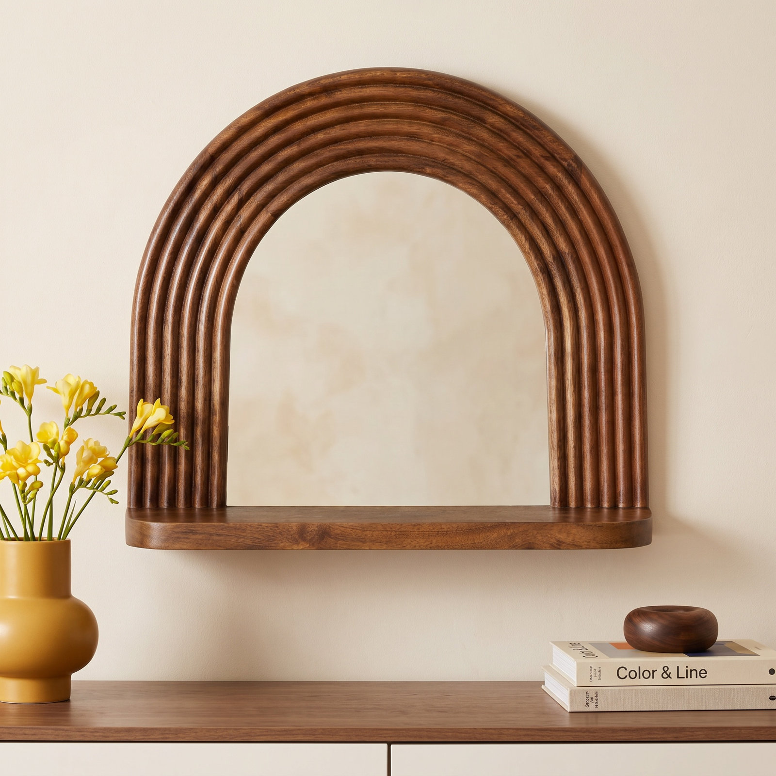 Remmy Brown Shelf Wall Mirror