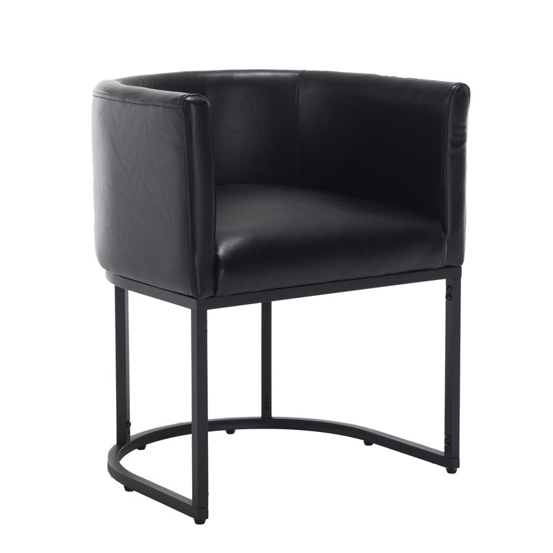 Chaises de salle à manger rembourrées en similicuir, 2, Noir
