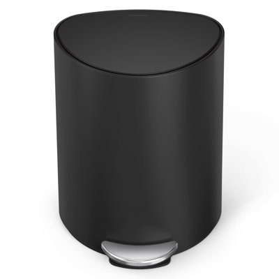 simplehuman 6 Liter / 1.6 Gallon Semi-Round Bathroom Step Trash Can