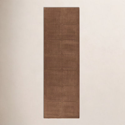 Aldery Copper Hand-Loomed Geometric Wool Rug