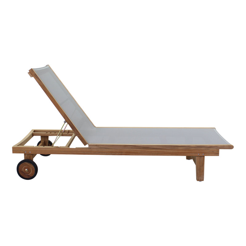 Outdoor Teak Wood Chaise Lounge