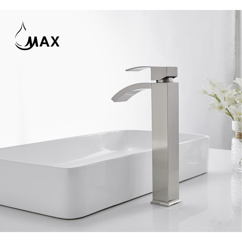 Robinet de lavabo vasque Waterfall, Nickel brossé