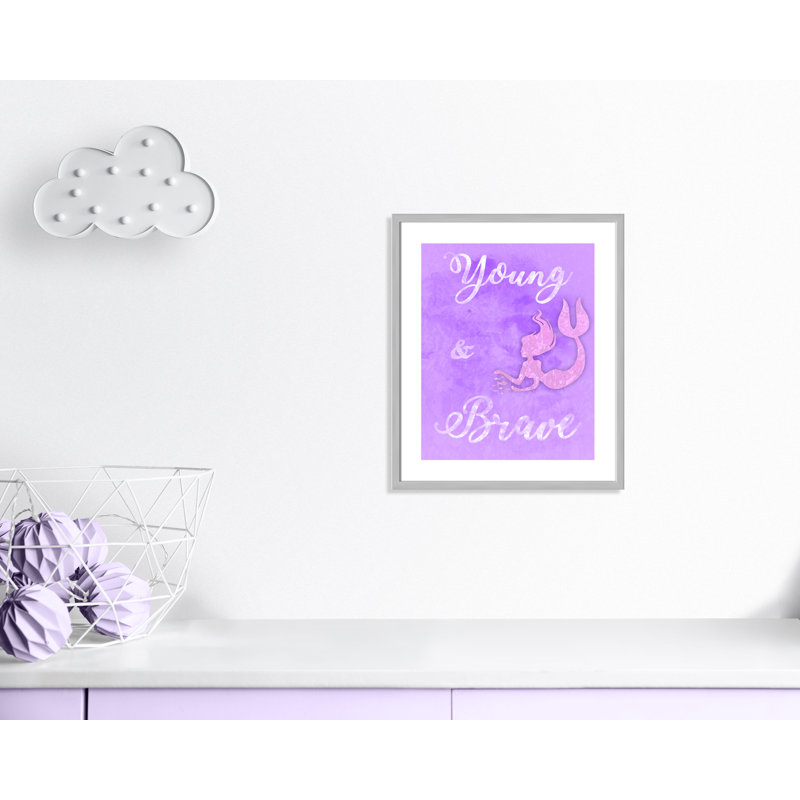 Adhésif décoratif Brave Mermaids, H 24,5 po x l 20,5 po x P 1,18 po, Encadré de boîte argent