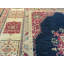 Tapis en laine bleu marine/vert 6 pi 8 po x 9 pi 2 po noué la main one-of-kind Sylvie