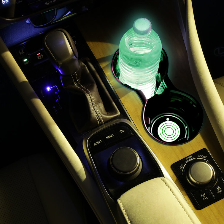 2-Pack Multi-Colored LED Cup Holder Lights, Smart Sensor Technology