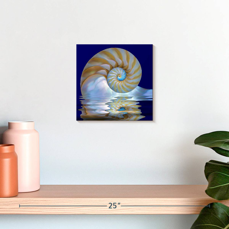 Nautilus sur l'eau, H 10 po x l 10 po