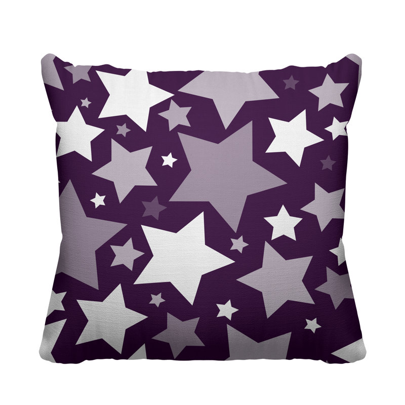 Coussin décoratif intérieur / extérieur Christmas Stars, L 17 po x H 17 po, Mauve