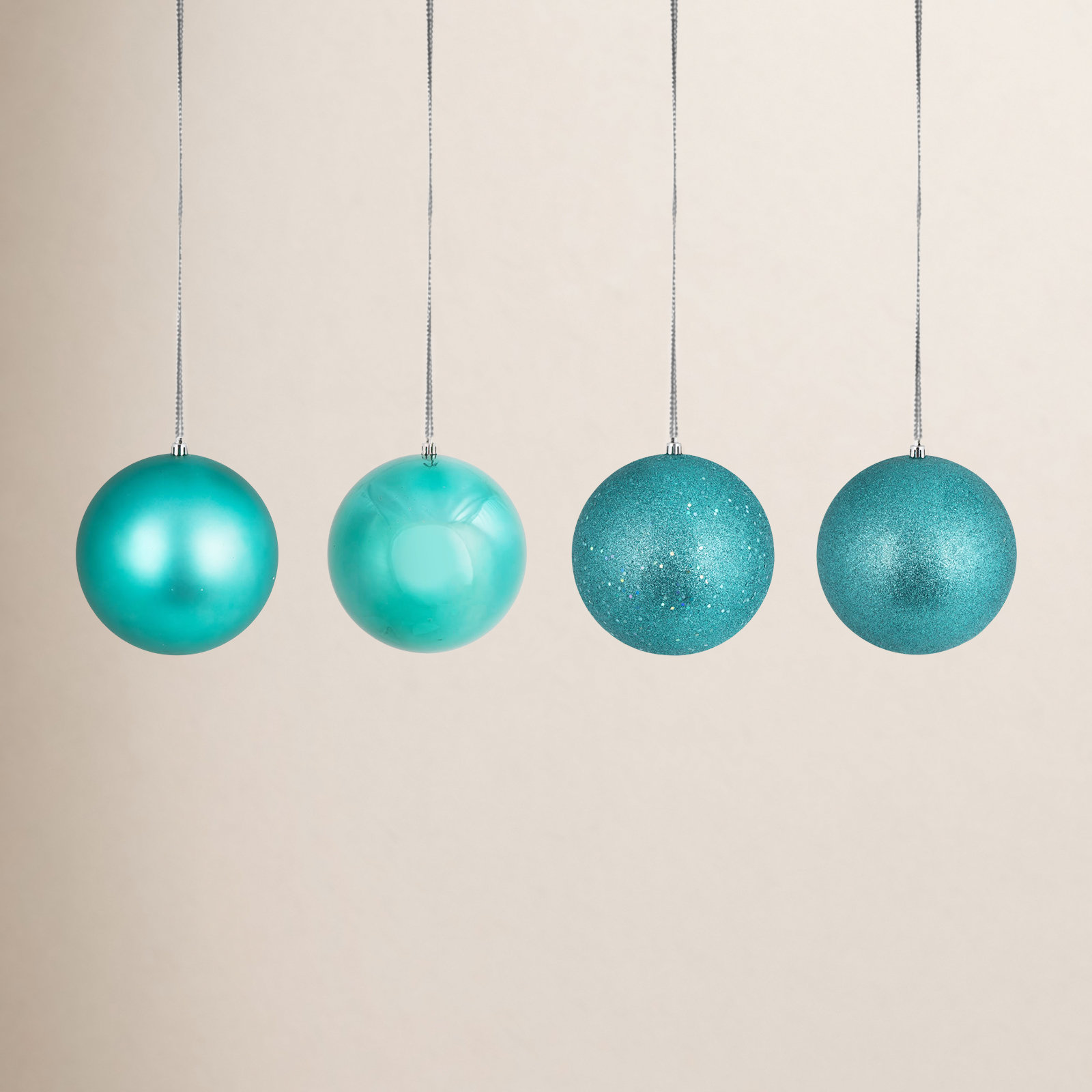 Christmas Ball Ornament, Teal, 8" H x 8" W x 8" D