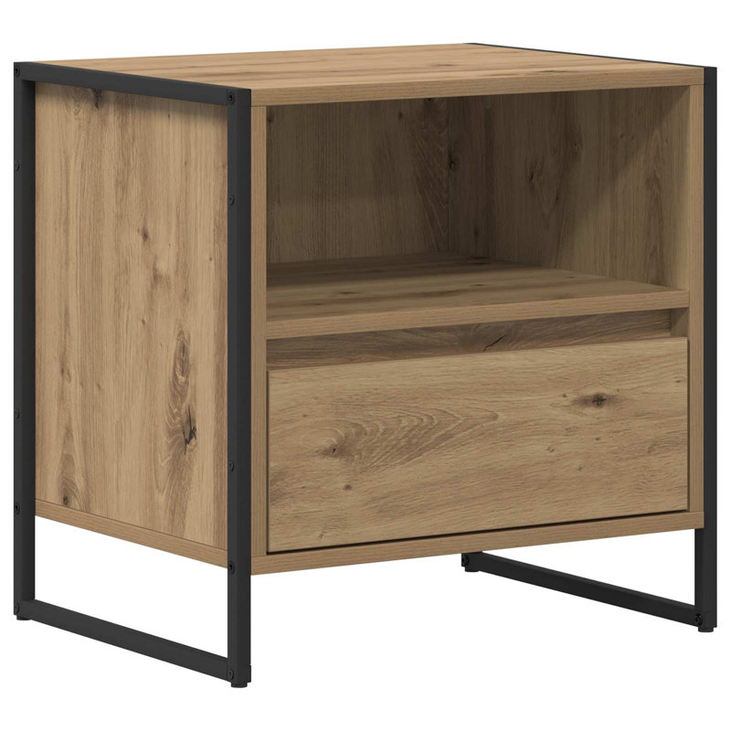 50cm W Manufactured Wood Bedside Table, Artisian Oak
