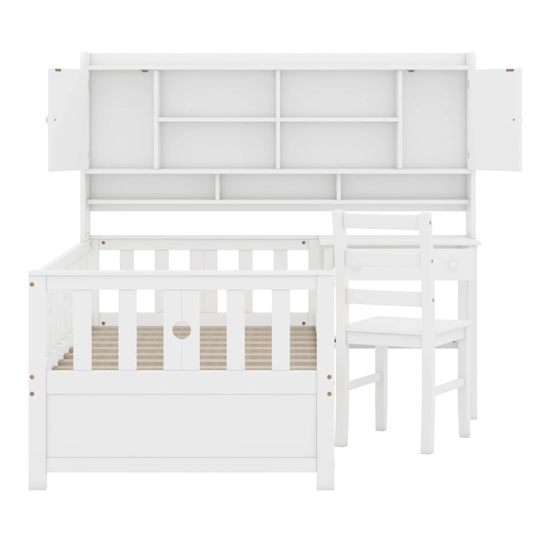 Lit plateforme en bois Samos, Blanc