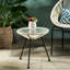 Élégante table d'appoint en verre trempé blanc durable, l 17,69 po x P 18,06 po, assemblage requis