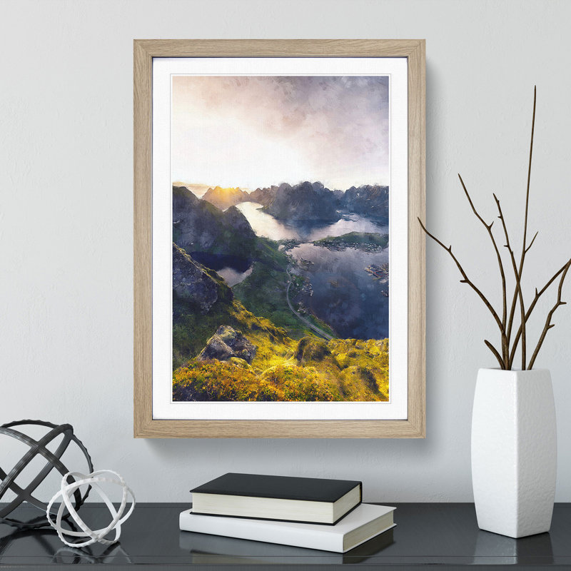 The Beauty of Norway - Picture Frame Painting, 36cm H x 27cm W x 2cm D, Oak Framed