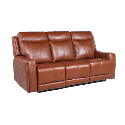 Canapé inclinable à accoudoirs carrés en cuir 82,5 po Aoosaf