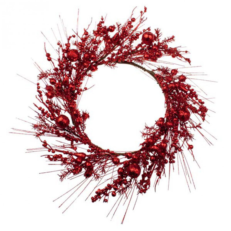 Faux Fruit 45cm Wreath, Red