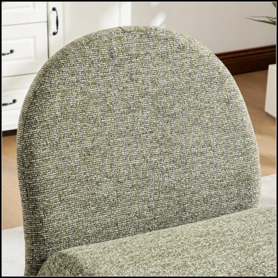 Chaise rembourrée sans accoudoirs avec rangement 24,8 po, chenille moderne pour le salon et la chambre à coucher