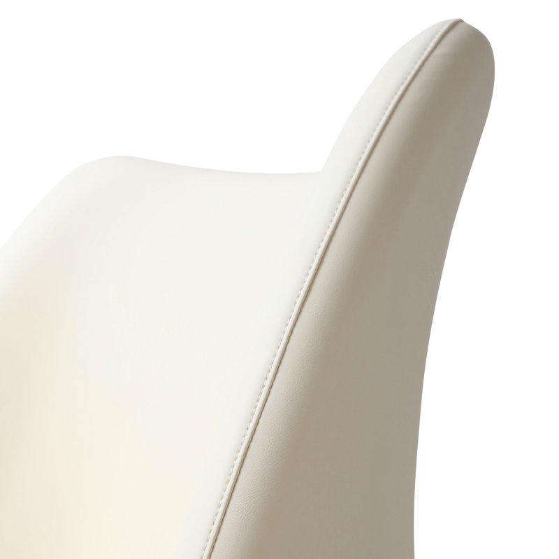 Sola Swivel Adjustable Height Counter Stool, Off White