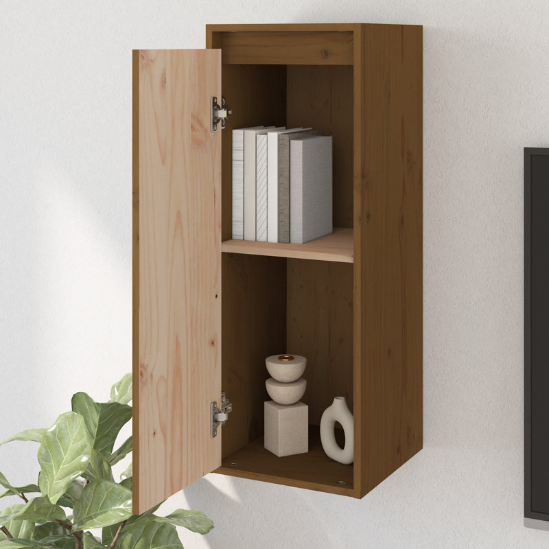 Gesell Pine Solid Wood Floating Shelf, 30cm H x 60cm W x 30cm D, Dark Brown