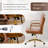 23.2''W Adjustable High Luxury Faux Leather Camel Office Chair with Padded Arms and Swivel Upholstered Seat-1168926808