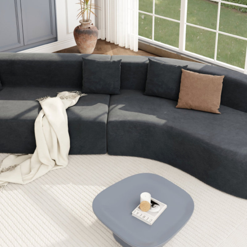Grand canapé modulaire moderne 2 pièces avec 3 coussins, pour le salon, la chambre à coucher (modulaire)