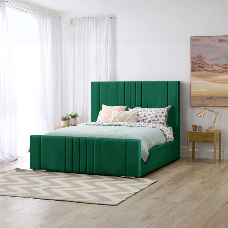 Agaro Upholstered Bed, Double (4'6), Mallard