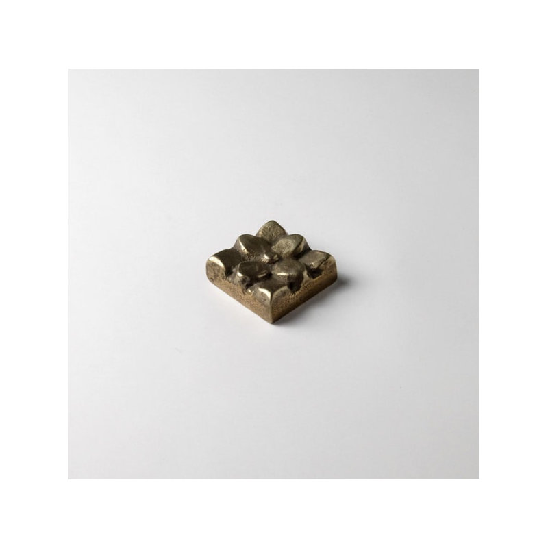 Lotus 1" x 1" Metal Decorative Tile Insert, Traditional Bronze