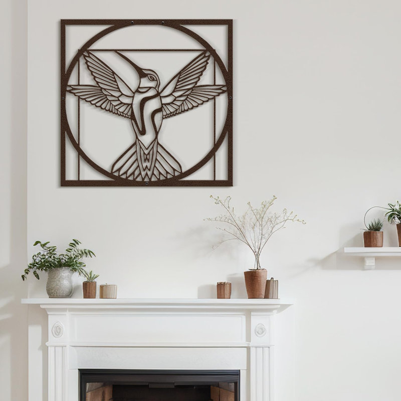 Décoration murale en métal, H 30 po x l 30 po x P 0,05 po, Bronze