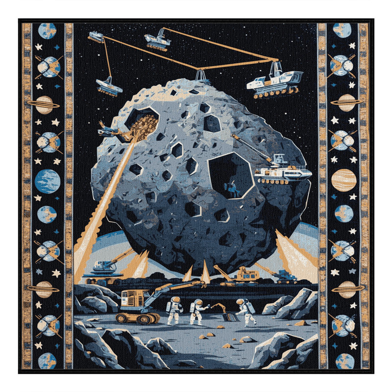 Tapis gris lavable à la machine, Carré 8 pi