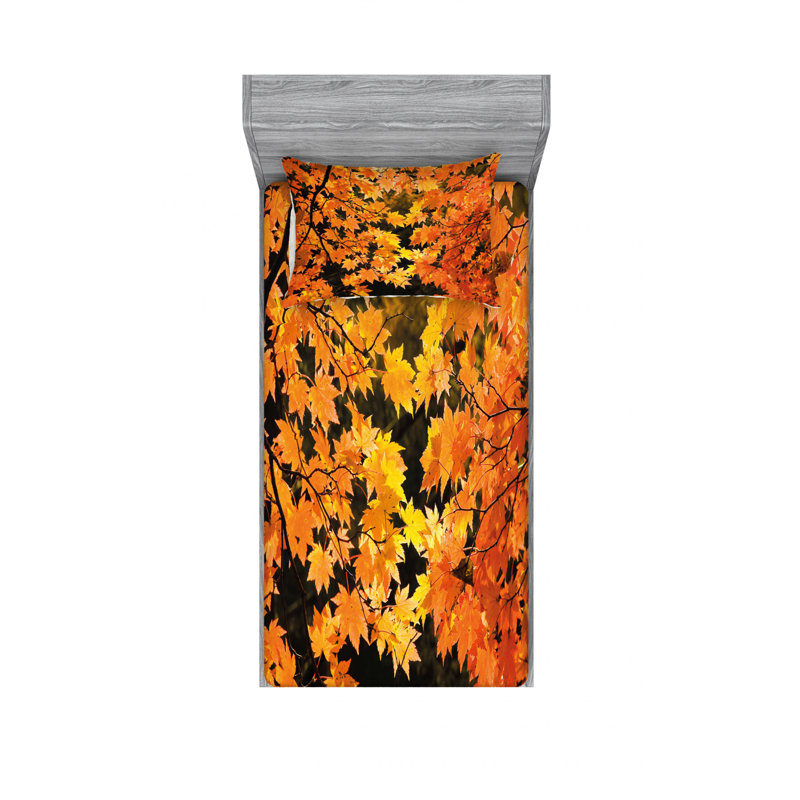 Microfiber Floral Sheet Set, Twin Sheet Set with Fitted Sheet