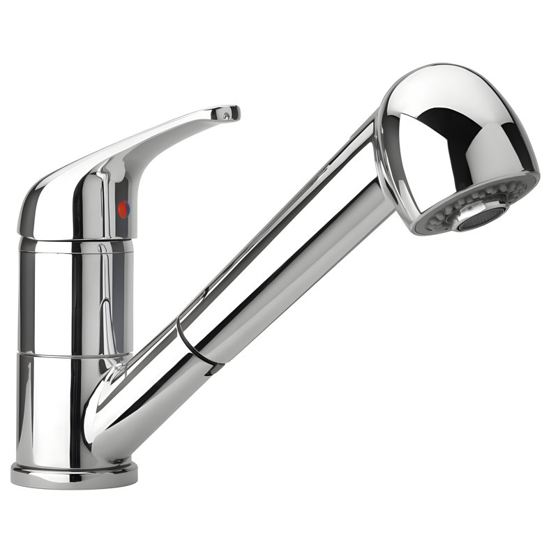 Piralla Creta Pull Out Kitchen Faucet, Chrome