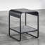 Table de bout en métal avec tablette inférieure, gris béton et noir