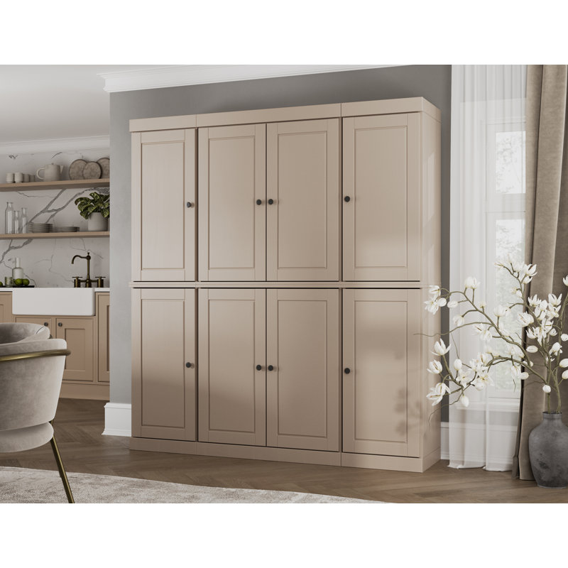 Kyrrah 100% Solid Wood Tall Kitchen Pantry Cabinet with Doors & 2 Drawers, Adjustable Shelves, Modular Kitchen Storage Cabinet, 65" W x 71.5" H