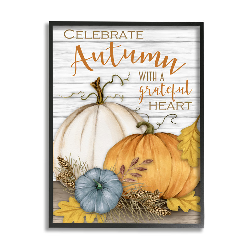 «Celebrate Autumn Expression Rustic Farm Harvest» par Gail Green, impression d'art textuel, H 30 po x l 24 po x P 1,5 po