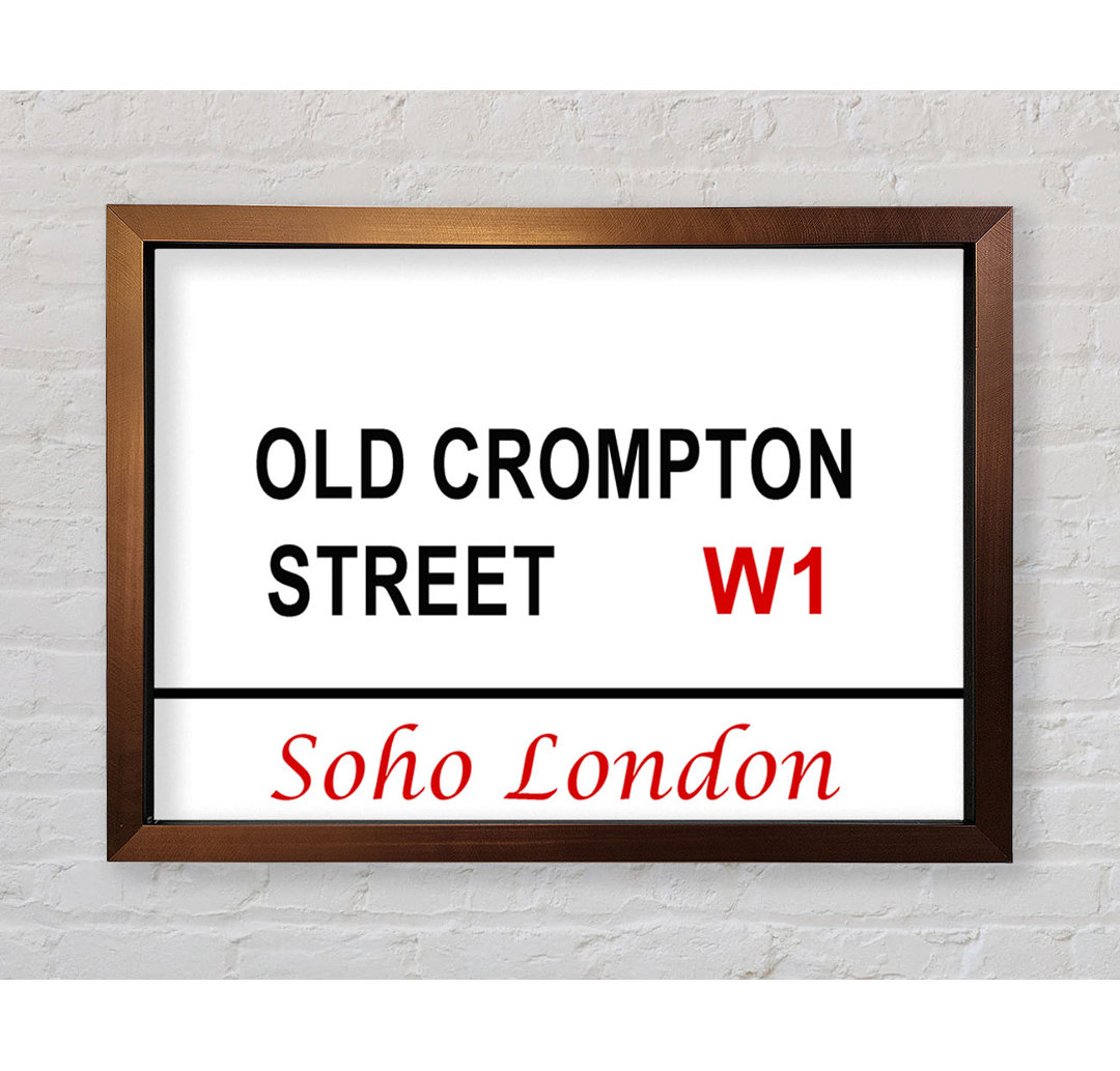 Old Crompton Street Signs - Einzelne Bilderrahmen Kunstdrucke