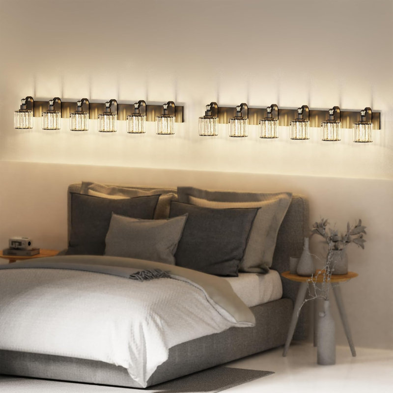 6 - Crystal Bathroom Dimmable Vanity Light